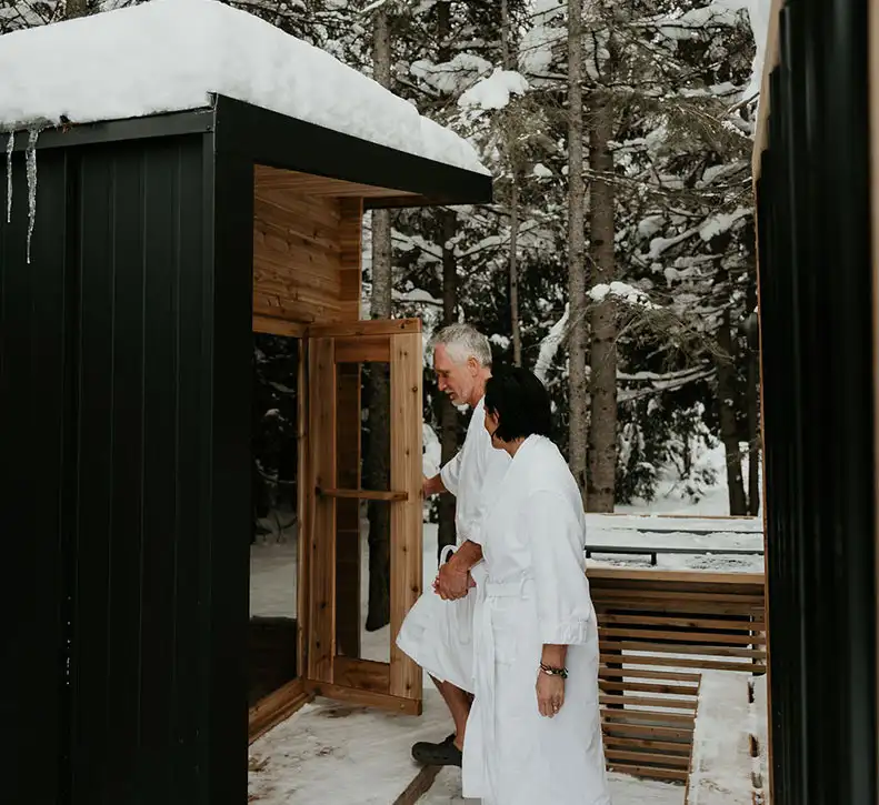 Couple Going Into Sauna