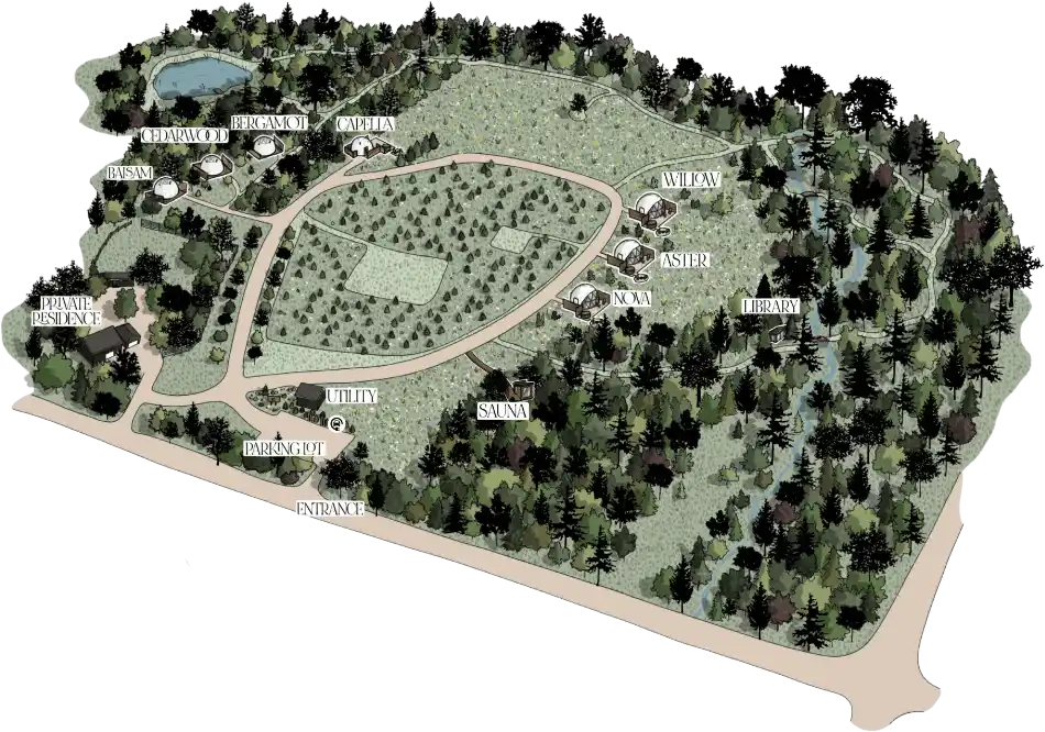 Back Forty Glamping Property Map