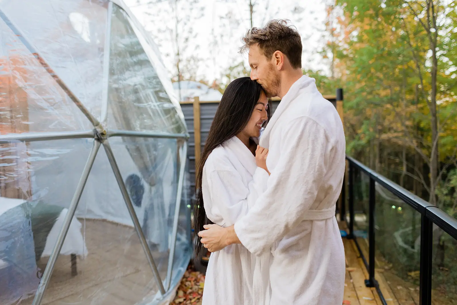 Couple Relaxing After The Hot Tub