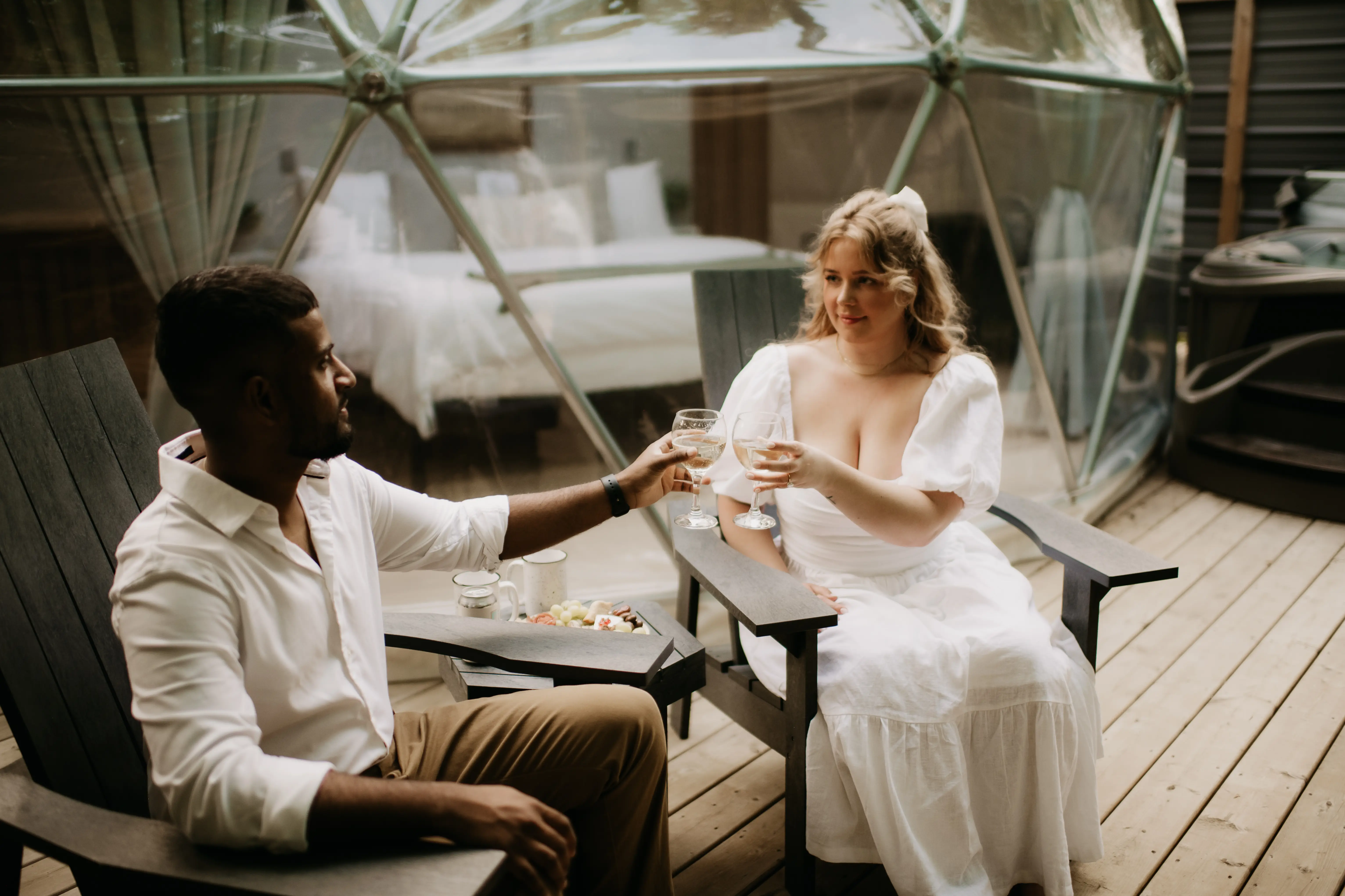 Evening Drinks On The Forest Dome Deck
