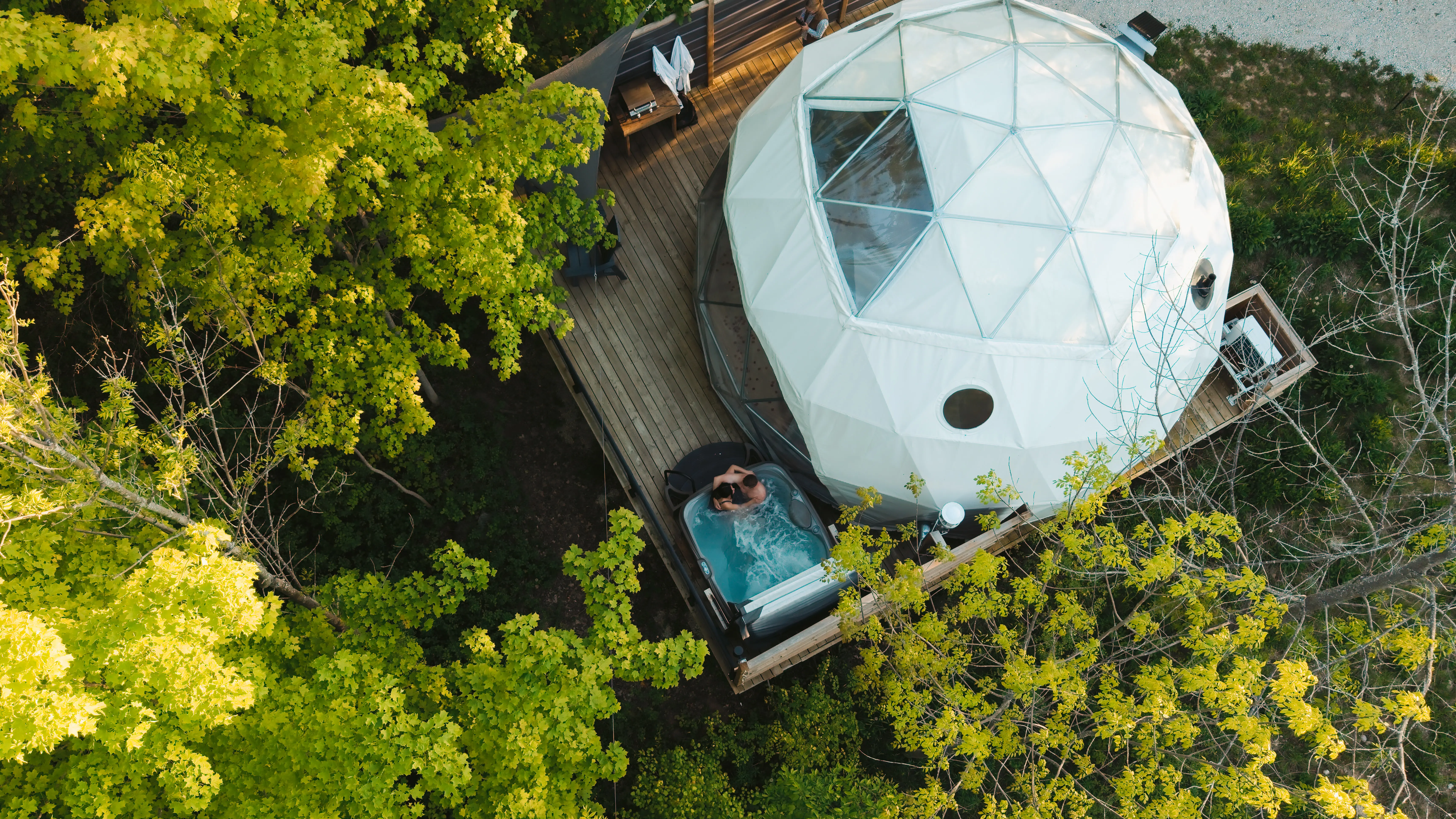 Forest Dome Hot Tub Aerial Meaford