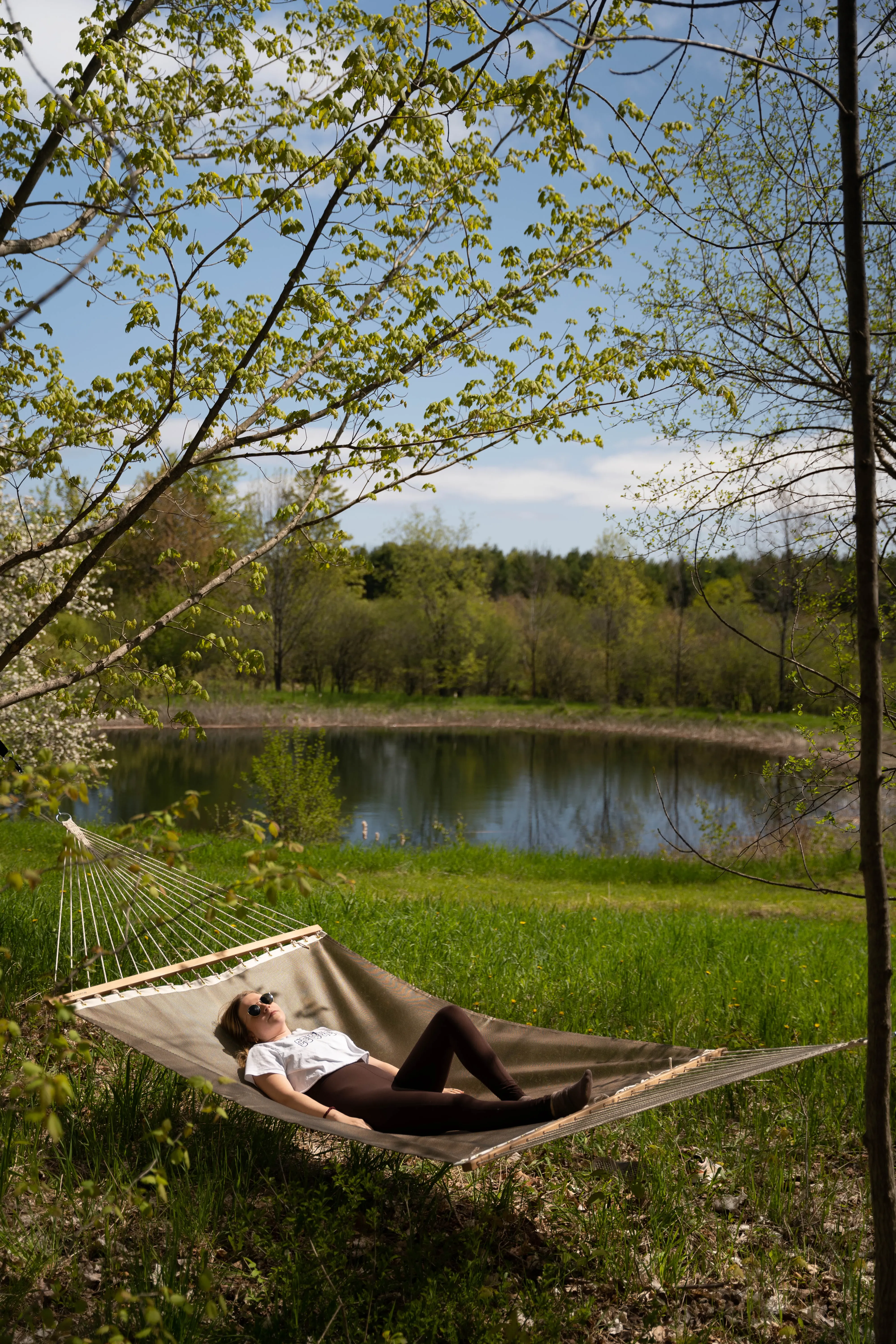 Relaxing In The Hammock In Spring