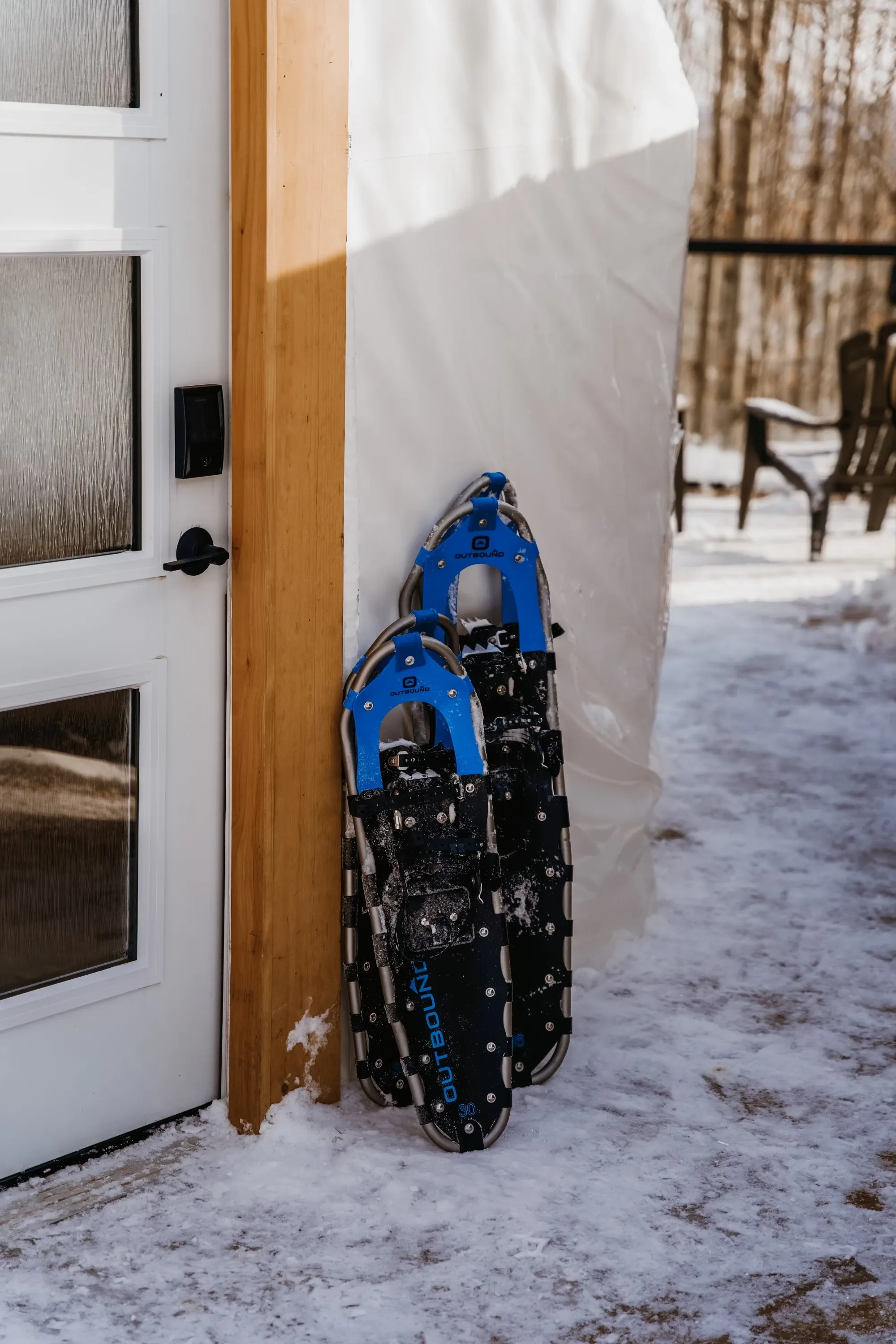Snowshoes Outside The Dome In Winter